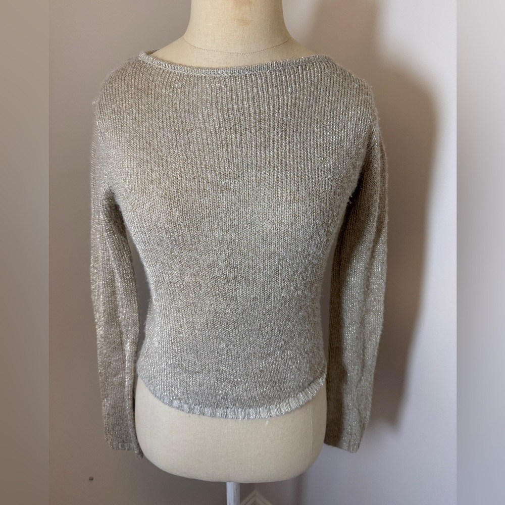 Zara Champagne Women's Crew Neck Sweater Sz. Small (XS)